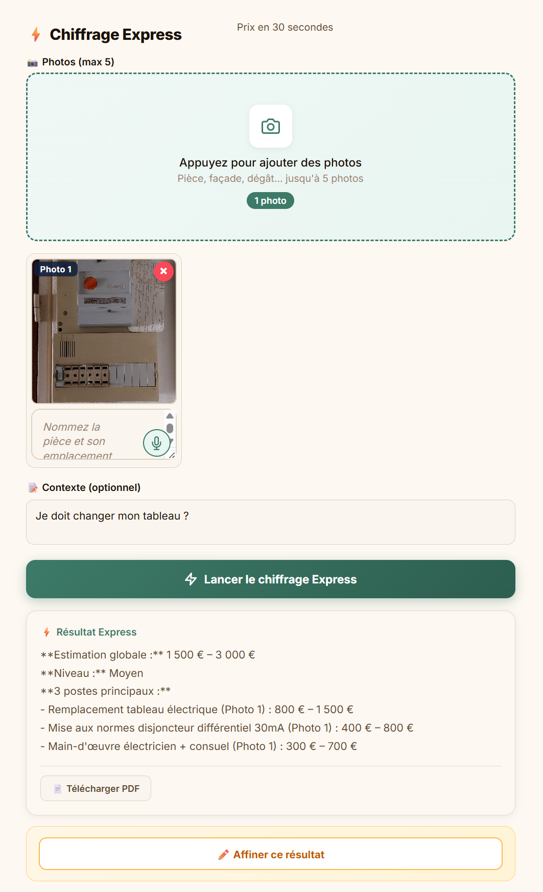 Exemple Chiffrage Express
